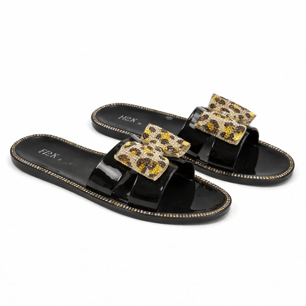 H2K black jelly slippers Size:9